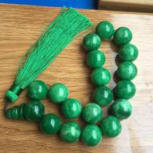 Natural green jade bracelets beads jasper jadeite jade bracelet with tassel rosary for prayer men emerald Jade bangles 2024 - buy cheap