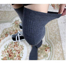Calcetines por encima de la rodilla de alta calidad para mujer, medias largas de algodón, más cálidas, de punto suave, de ganchillo, nuevo diseño, Invierno 2024 - compra barato