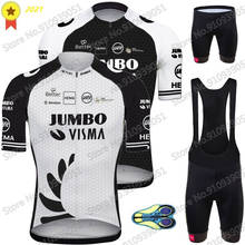 Комплект одежды для велоспорта Jumbo Visma, Новая Зеландия, 2021, Мужская одежда для велоспорта, рубашка для гоночного и дорожного велосипеда, костюм, велосипедные шорты с нагрудником, MTB Maillot 2024 - купить недорого