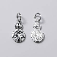 925 Sterling Silver Best Wishes Calabash Shape Good Luck Charms Women Men S925 Silver Dangle Pendant DIY Jewelry Accessories 2024 - buy cheap