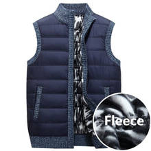 Men's Wool Vest Sweaters Coats Autumn Winter Casual Sleeveless Knitted Jacket Casaco Masculino Cashmere Thick Warm Sweaters Vest 2024 - buy cheap