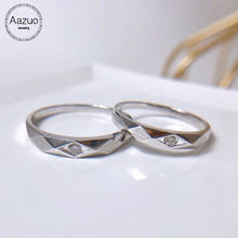 Aazuo Orignal 18K White Gold Real Diamond Fashion Classic Couple Wedding Ring Set For Men And Women Lover's Marriage Finger Ring 2024 - buy cheap