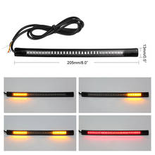 Flexible Motorcycle Light Bar Strip Tail Brake Stop Turn Signal Lights 48-LED License Plate Light 3528 SMD Red Amber TiOODRE 2024 - buy cheap