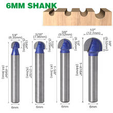 1PC 6MM Shank Milling Cutter Wood Carving Ball Nose Router Bits Mill Round Cove Box Solid Carbide Radius Core Milling Bits 2024 - buy cheap