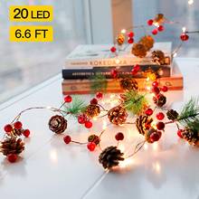 Christmas Pine Cone Led String Light Decor Pinecone Christmas Tree Deer Lights Garland Lights for Winter Holiday New Year Decor 2024 - buy cheap