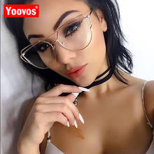 Yoovos Cateye Glasses For Women 2021 Optical Eyewear Metal Frame Eyeglasses Retro Okulary Women Luxury Blue Light Gafas De Mujer 2024 - buy cheap