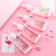 350ml Cute Flamingo Travel Water Bottle Portable Sport Glass Cup Leakproof Drinking Cup Cactus Shape Milk Mug Wedding Party Gift 2024 - buy cheap