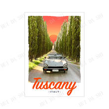 Винтажный постер для путешествий в стиле ретро или холст-Тоскана, Италия 2024 - купить недорого