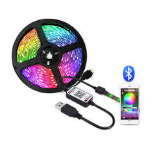 Tiras de luces Led con Bluetooth, USB, RGB 5050, lámpara de iluminación, Control por aplicación de teléfono para TikTok, luz de fondo de TV, fiesta 2024 - compra barato