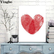 DIY Diamond Painting 5D Nordic art red heart shaped fingerprint Diamond Mosaic Diamond Embroidery full Square Round drill decor 2024 - buy cheap