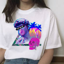 Camiseta con estampado de Vaporwave para mujer, Top de dibujos animados, ropa Kawaii para mujer, camiseta coreana, camiseta para mujer 2024 - compra barato