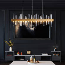 Moderna sala de jantar led pode ser escurecido luzes pingente lustre ouro metall k9 cristal led suspender lâmpada ajustável pendurado luminárias 2024 - compre barato