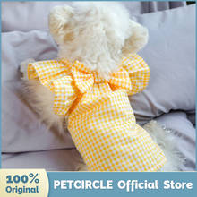 PETCIRCLE Dog Clothes Yellow Plaid Cute Doll Shirt Fit Small Dog Puppy Pet Cat Spring & Summer Pet Costume Dog Clothes Blouse 2024 - buy cheap