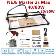 Neje master 2s max 80w a40640 cnc madeira cortador de gravador a laser máquina de gravura corte roteador lightburn lasergrbl controle app 2024 - compre barato