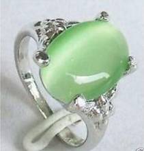 Fashion jewelry Free Shipping  Fancy Jewelry Green Natural stone Women'S Rings Size: 6 to 9^^@^NEW style Fine jewe Noble Natural 2024 - buy cheap