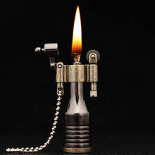 Винтажная металлическая керосиновая Зажигалка в стиле ретро, зафонарь Галка для сигарет, табака, огня, цепочка для ключей, новинка, гаджет 2024 - купить недорого