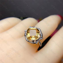 Hot sale style natural citrine ring 925 silver women's ring engagement ring shiny atmosphere style 2024 - buy cheap