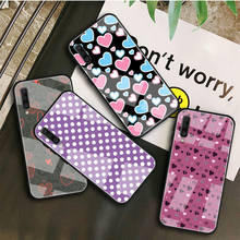 Polka Dot Heart Tempered Glass Case For Samsung Galaxy A10S A20S A20E A30S A40 A50S A60 A70 A80 A90 A6 A7 A8 2024 - buy cheap