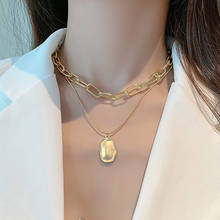 Punk Multilayered Gold Chain Choker Necklace For Women Fashion Irregular Round Pendant Necklace 2021 Trend Jewelry 2024 - buy cheap