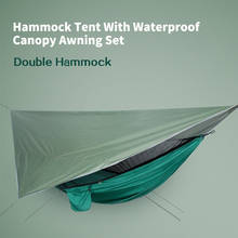 Lightweight Portable Camping Hammock and Tent Awning Rain Fly Tarp Waterproof Mosquito Net Hammock Canopy 210T Nylon Hammocks 2024 - buy cheap