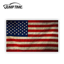 JumpTime 13cm x7.9cm American Flag Distressed Decal Sticker Vintage Military USA Graphic Car Truck Window Laptop Car Accessories 2024 - buy cheap