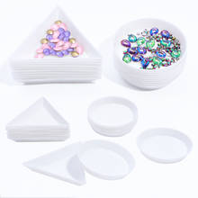 5pcs Round Triangle Plastic Rhinestone Nail Art Box Plate Tray Holder Storage Container Jewelry Glitter Cup Manicure Tool LAA11 2024 - buy cheap