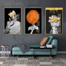 Pintura en lienzo de estilo nórdico para sala de estar, póster de mujer de moda abstracta, Impresión de cuadro de pared escandinavo, decoración moderna del hogar 2024 - compra barato