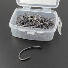 Fish Hook Barbed 50PCS 2# 4# 6# 8# 10# Series In Fly Fishhooks Worm Pond Fishing Bait Holder Jig Hole Accessories Pesca 2024 - buy cheap