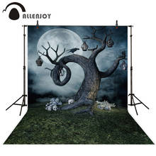 Allenjoy Photographic backdrop night moon skull lantern Halloween horror Pictorial Cloth Photocall backgrounds for photo studio 2024 - buy cheap