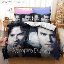 Jogo de cama estampado the vampire diaries personagem 3d conjunto de capa de edredom com fronha gêmeo completo queen king roupas de cama 04 2024 - compre barato