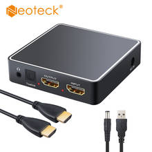 Neoteck 4K 3D Audio Extractor HDMI-compatible to HDMI-compatible Optical TOSLINK SPDIF & 3.5mm Analog Stereo Audio Converter 2024 - buy cheap