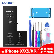 NOHON литиевая батарея для Apple iPhone X XS XR замена мобильного телефона Bateria для iPhoneX Xs Xr максимальная емкость + Бесплатные инструменты 2024 - купить недорого