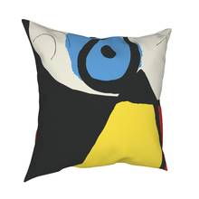 Joan Miro маска красные, черные желтые Наволочка украшения абстрактная живопись диванные подушки для дивана двухсторонняя печать 2024 - купить недорого