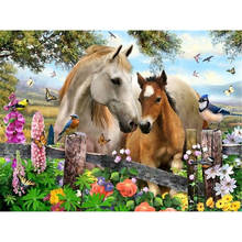 Animal Horse Flower DIY Cross Stitch 11CT Embroidery Kits Needlework Craft Set Cotton Thread Printed Canvas Home    Sell 2024 - buy cheap