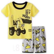 Pijama infantil de algodão, manga curta, roupa de verão para meninas e meninos 2024 - compre barato
