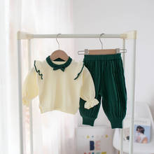Bebê meninas camisola de malha terno outfits primavera outono crianças algodão conjunto 2 peças roupas para a menina natal traje 2024 - compre barato