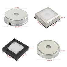 Diodo emissor de luz base luminosa colorido 3d display cristal artesanato base da lâmpada 3d usb night lamp bases para exibição cristal