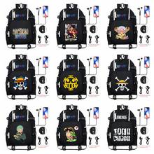 Anime One Piece USB Backpack School Bags Cosplay Printing Black Shoulder Travel Laptop Bags Kids Teens Student Bookbag 2024 - buy cheap