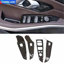 Botones de elevación de cristal para ventana de coche, cubierta de marco de decoración, embellecedor, accesorios interiores, Color fibra de carbono, para BMW Serie 3 G20 G28 2024 - compra barato