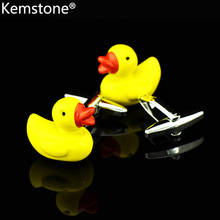Kemstone Lovely Yellow Duck Design Silver Color Cufflinks Fancy Gifts Cuff Links For Men Jewelry Wholesale 2024 - buy cheap