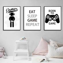 Black White Children's Game Logo Nordic Posters And Prints Wall Art Canvas Painting Nursery Wall Pictures Kids Room Home Decor 2024 - buy cheap