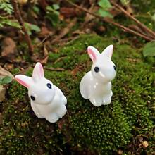 Mini Rabbit Garden Ornament Cute Miniature Figurine Plant Pot Fairy Synthetic Resin Hand-painted Mini Animal Fairy Figurine Mode 2024 - buy cheap