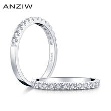 Anziw clássico linha broca anel de banda de casamento 925 anel de prata esterlina simulado diamante noivado anel de banda de casamento jóias 2024 - compre barato