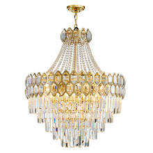 Large K9 Crystal Chandelier For High Ceilings Gold Stainless Steel Light Fixture Villa Hotel Lobby Luxury Decoration Lighting 2024 - buy cheap