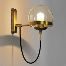 Lámpara de pared moderna nórdica, accesorios de iluminación con bola de cristal, luminaria colgante dorada para decoración del hogar, dormitorio y sala de estar 2024 - compra barato