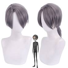 Game Identity V Embalmer Aesop Carl Cosplay Wig 40cm straight gray black mixed Synthetic Hair men Halloween Party Wig + Wig Cap 2024 - buy cheap