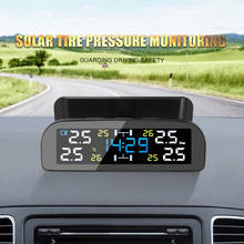 Sistema de Monitoreo de presión de neumáticos de coche, TPMS, energía Solar, pantalla Digital de reloj, sensores de presión de neumáticos, ahorro de combustible, con 4 sensores 2024 - compra barato
