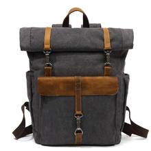 Mochilas de couro vintage para laptop, mochila escolar para laptop e viagem 2024 - compre barato