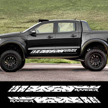 For Ford Ranger Tremor XLT Raptor Black Edition Wildtrak 2PCS Car Door Side Stripe Stickers Tuning Auto Accessories Vinyl Decals 2024 - compre barato