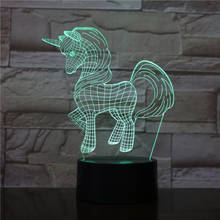 Lovely Horse 3D LED Lamp Acrylic Light 7 Color Change USB Touch Switch Indoor Atmosphere Lamp Friends child' Toys decor   -3243 2024 - buy cheap